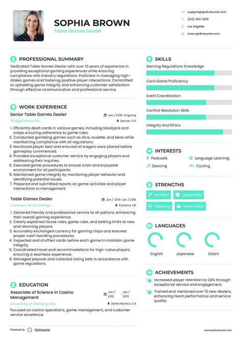 table game dealer resume|card dealer resume.
